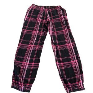 Victoria's Secret Black and Pink Plaid Pajama Pants